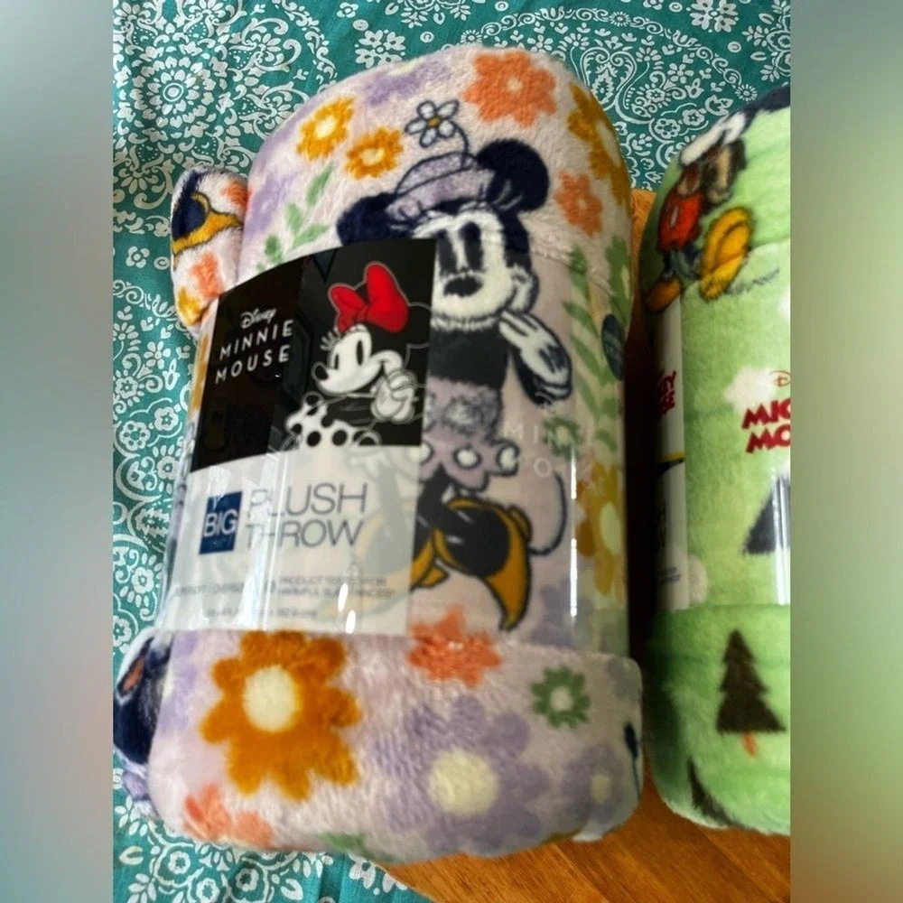 The Big One Disney Mickey & Minnie Mouse Throw Blanket LOT (2) 60